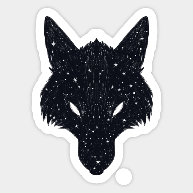 Wolf Constellation Sticker by InkedinRed